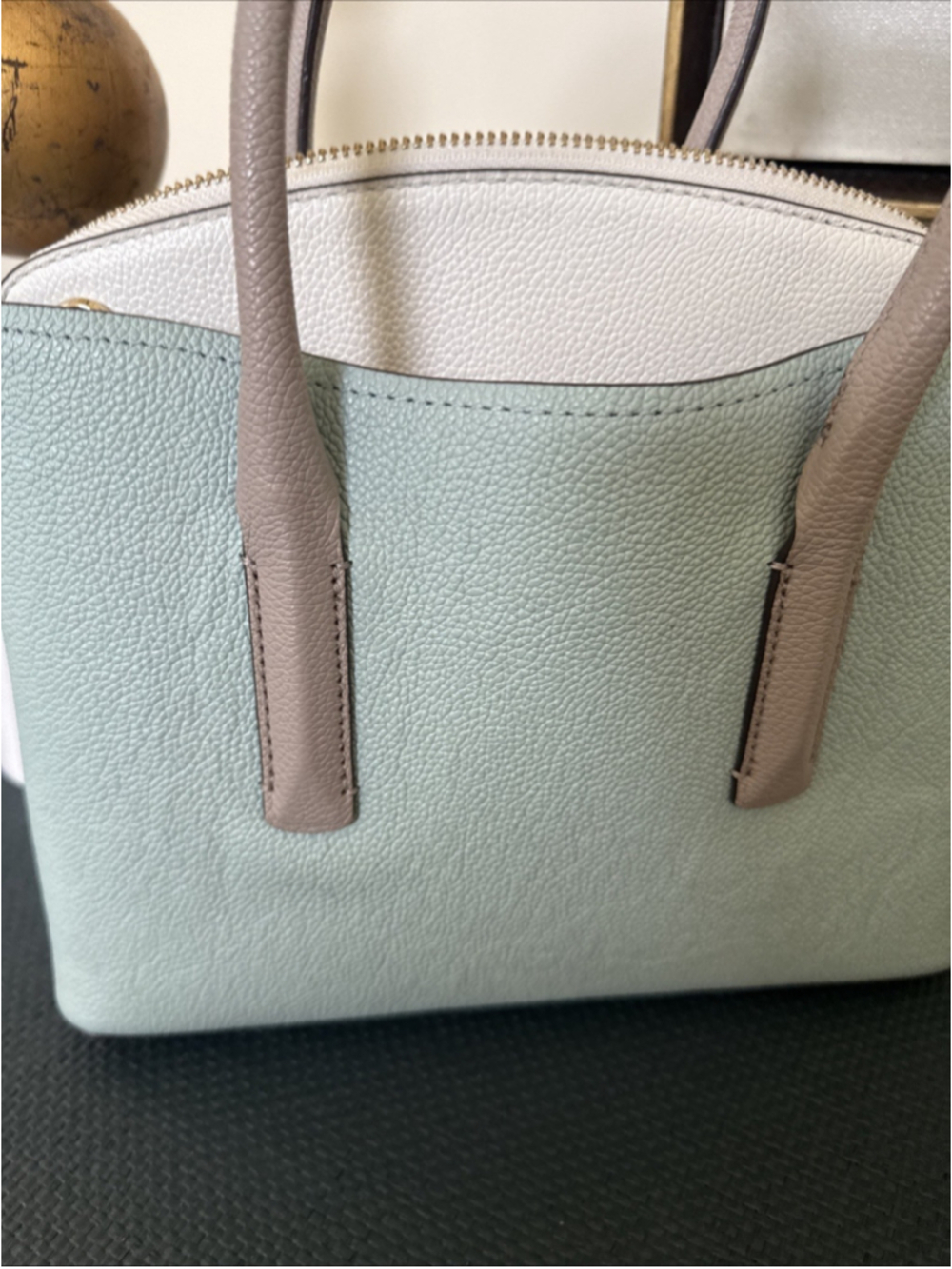 Kate Spade New York Margaux Mini Satchel Tote Cloud Mist Leather - Picture 3 of 11